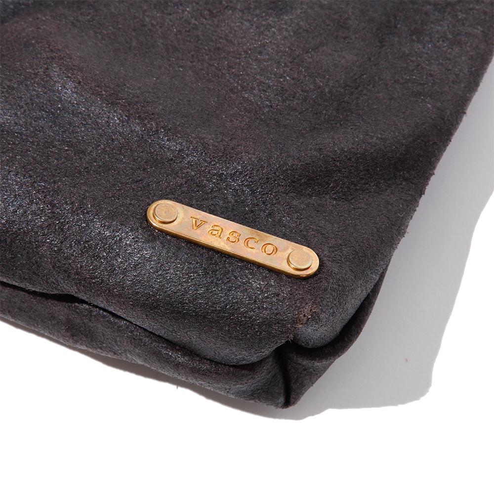 vasco Leather Travel Pouch Black Roughout | CLUB CLUTCH